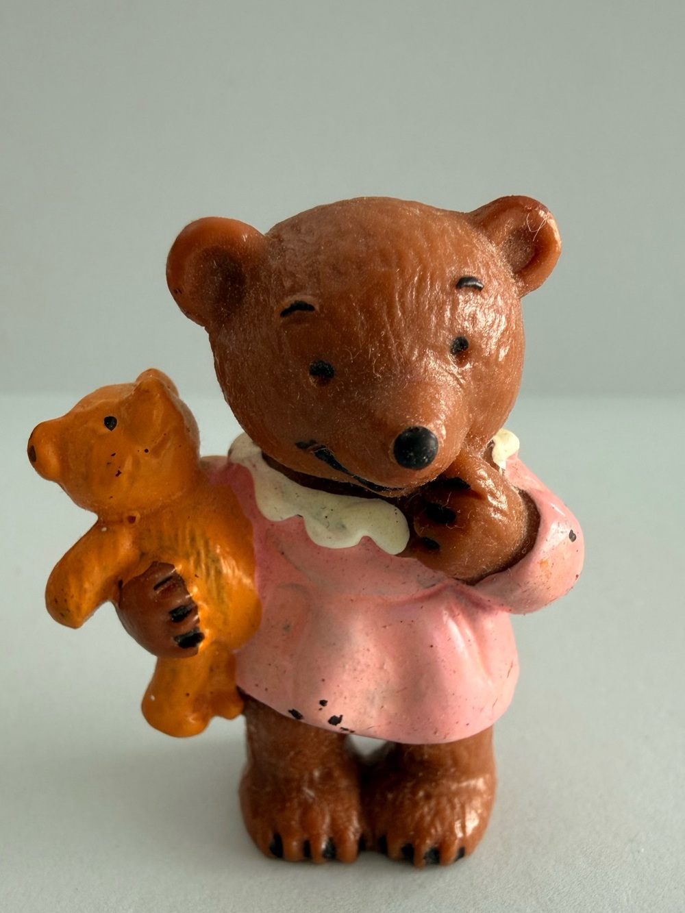 Vintage Ida Bohatta Miniature PVC Bear & Teddy Figure W Germany Bully Dollhouse